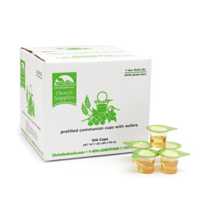 Prefilled Communion Cups, White Grape Juice, Box of 100