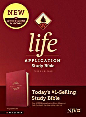 NIV Life Application Personal-Size Study Bible, Third Edition--soft leather-look, berry