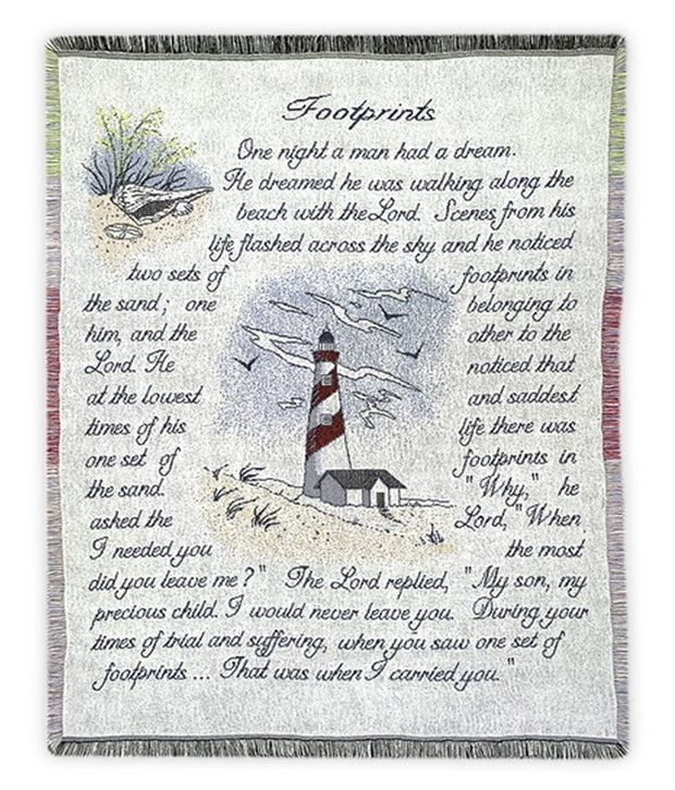 Footprints--Cotton Throw