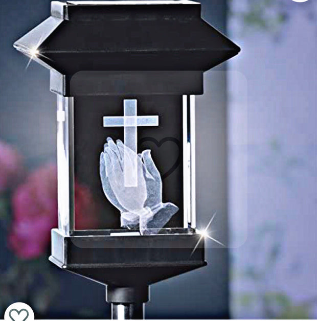 Solar LED Memorial 3D Crystal Light