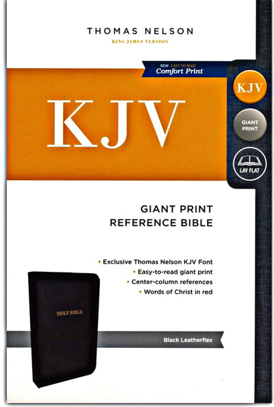 KJV Reference Bible, Giant Print, Leather-Black