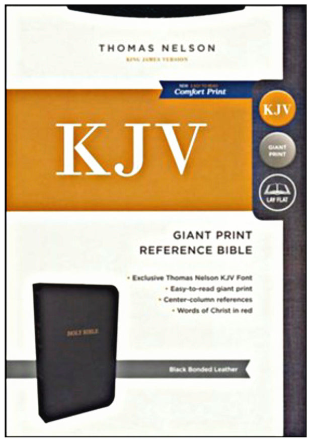 KJV Reference Bible, Giant Print, Black Bonded Leather, Indexed