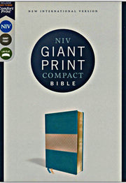 NIV Giant-Print Compact Bible, Comfort Print--soft leather-look, teal (red letter)