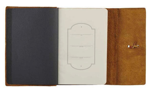 Wings Like Eagles Journal, Genuine Leather, tan with Wrap Closure