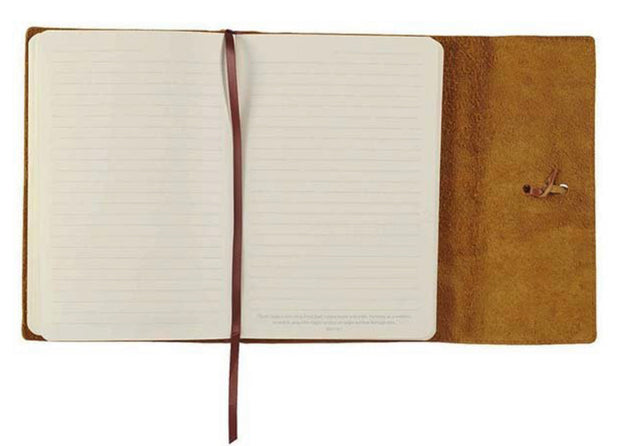 Wings Like Eagles Journal, Genuine Leather, tan with Wrap Closure