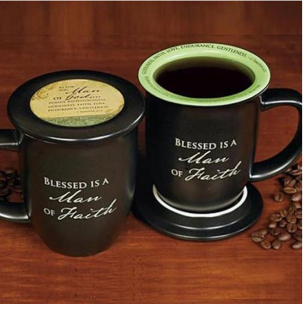 Blessed is a Man of Faith Mug and Coaster