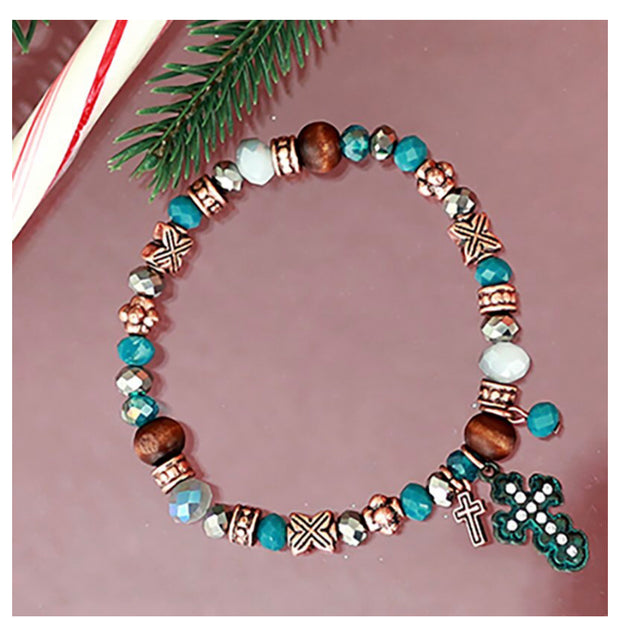 Blessed Beaded Bracelet with Charms