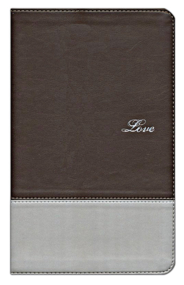 NIV Couples' Devotional Bible, Italian Duo-Tone, Chocolate/Silver