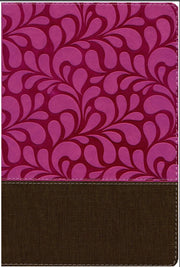 NIV Women's Large-Print Devotional Bible--soft leather-look, brown/pink