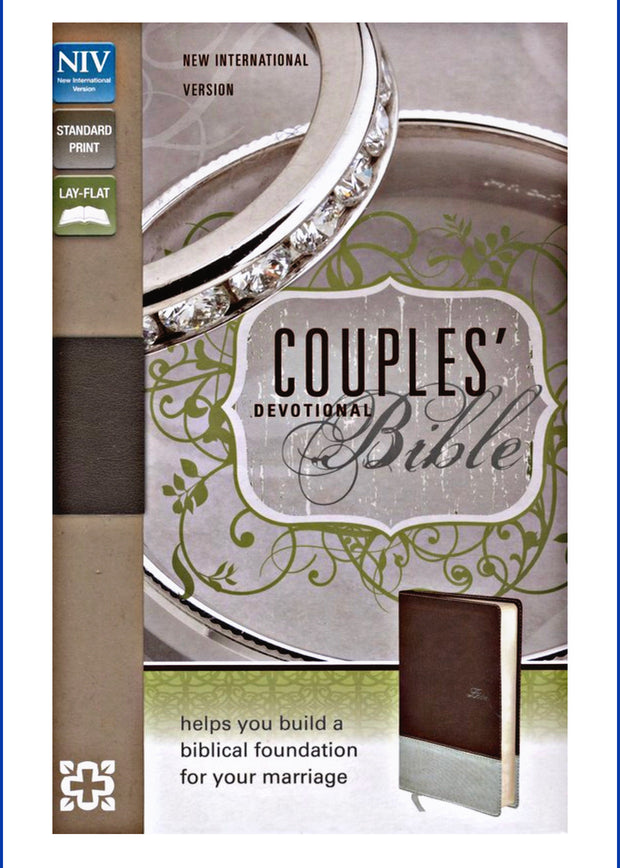 NIV Couples' Devotional Bible, Italian Duo-Tone, Chocolate/Silver