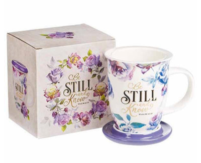 Be Still and Know Mug with Lid, with Gift Box