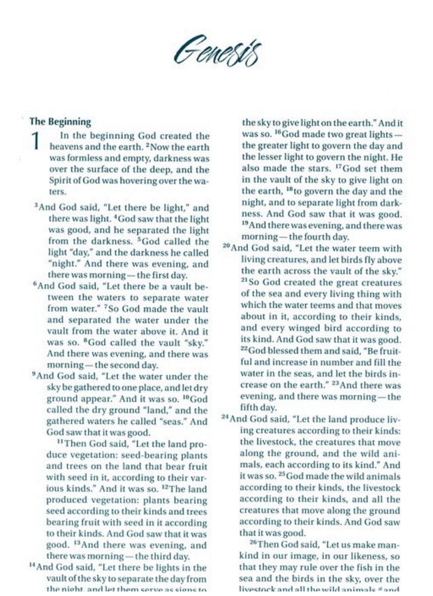NIV Women's Devotional Bible, Large Print, Italian Duo-Tone Turquoise