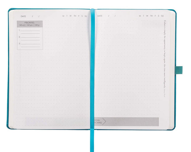 Faux Leather Undated Baxter Planner, Teal