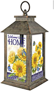 Welcome To Our Home Sunflower Lantern