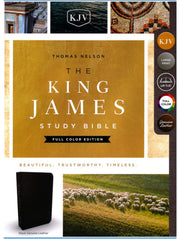 KJV Study Bible Full-Color Edition, Genuine Leather, Black, Indexed