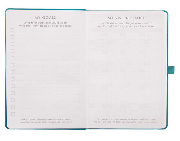 Faux Leather Undated Baxter Planner, Teal